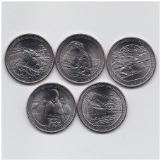 USA 5 X 25 CENTS 2014 D KM # 566-570 UNC