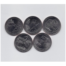 USA 5 X 25 CENTS 2015 D KM # new UNC