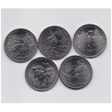 USA 5 X 25 CENTS 2016 D KM # 635-639 UNC