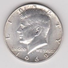 JAV 1/2 DOLLAR 1969 D KM # 202a VF ( Kenedis )