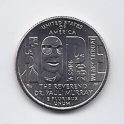JAV 25 CENTS 2024 P KM # 791 UNC Pauli Murray