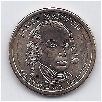 JAV 1 DOLLAR 2007 D KM # 404 UNC Džeimsas Madisonas (4)
