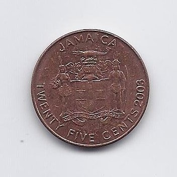 JAMAIKA 25 CENTS 2003 KM # 167 XF