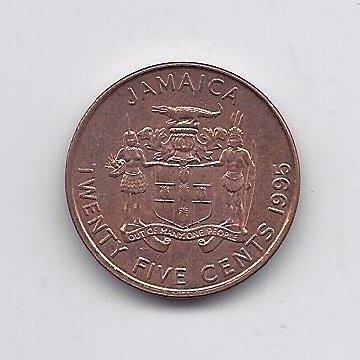 JAMAIKA 25 CENTS 1995 KM # 167 XF