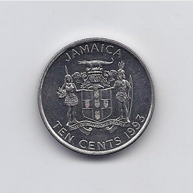JAMAIKA 10 CENTS 1993 KM # 146.1 XF