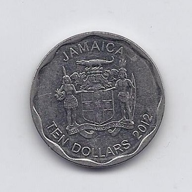 JAMAICA 10 DOLLARS 2012 KM # 190 XF