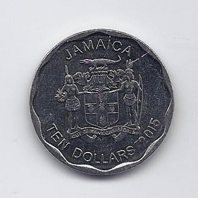 JAMAICA 10 DOLLARS 2015 KM # 190 VF/XF