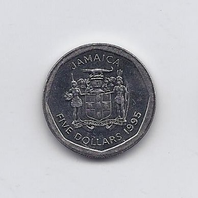 JAMAICA 5 DOLLARS 1995 KM # 163 VF