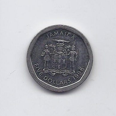 JAMAICA 5 DOLLARS 1996 KM # 163 XF