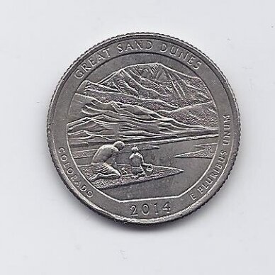 USA 25 CENTS 2014 P KM # 569 VF Great Sand Dunes