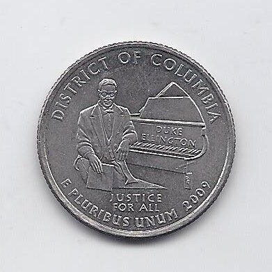 USA 25 CENTS 2009 D KM # 445 VF District of Columbia