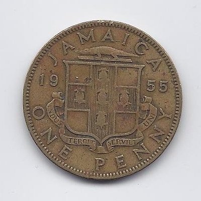JAMAICA 1 PENNY 1955 KM # 37 VF