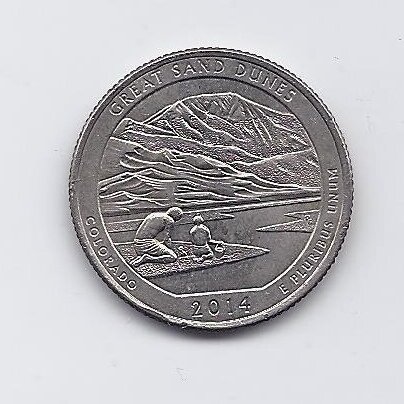 USA 25 CENTS 2014 P KM # 569 VF Great Sand Dunes