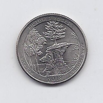 USA 25 CENTS 2018 P KM # 669 VF Pictured Rocks
