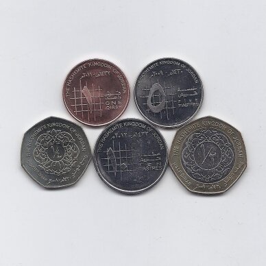JORDANIJA 2008 - 2012 m. 5 monetų rinkinukas