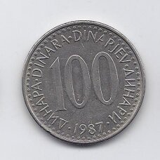 JUGOSLAVIJA 100 DINARA 1987 KM # 114 XF