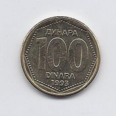JUGOSLAVIJA 100 DINARA 1993 KM # 159 AU