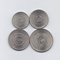 JUGOSLAVIJA 1970 - 1976 m. 4 monetų FAO rinkinys