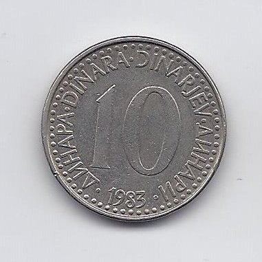 YUGOSLAVIA 10 DINARA 1983 KM # 89 VF/XF