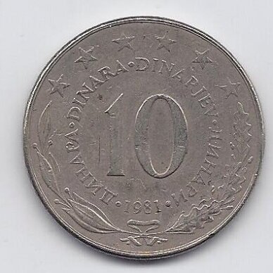 YUGOSLAVIA 10 DINARA 1981 KM # 62 VF
