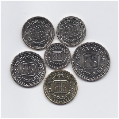 JUGOSLAVIJA 1993 m. 6 monetų rinkinukas 1