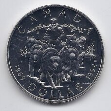 KANADA 1 DOLLAR 1994 KM # 251 PROOF Šunų kinkinys KANADA 1 DOLLAR 1994 KM # 251 PROOF Šunų kinkinys