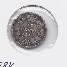 KANADA 10 CENTS 1886 KM # 3 F KANADA 10 CENTS 1886 KM # 3 F