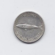 KANADA 10 CENTS 1967 KM # 67 VF KANADA 10 CENTS 1967 KM # 67 VF