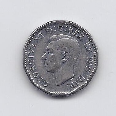KANADA 5 CENTS 1944 KM # 40a VF/XF Pergalė 1
