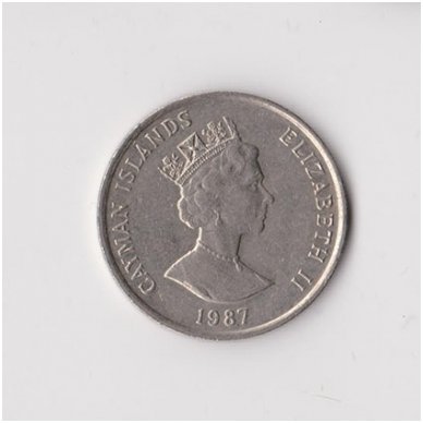KAIMANŲ SALOS 25 CENTS 1987 KM # 90 F/VF 1