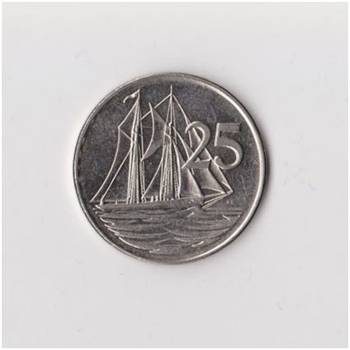 CAYMAN ISLANDS 25 CENTS 1996 KM # 90a XF