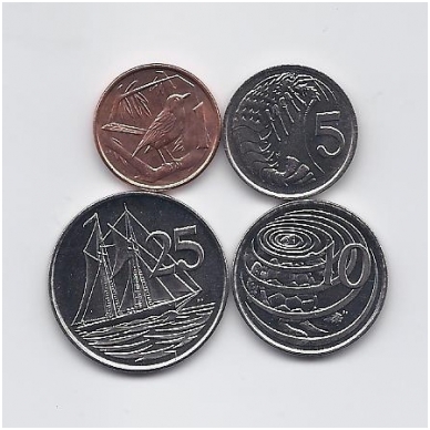 CAYMAN ISLANDS 1987 - 1996 FOUR HIGH GRADE COINS SET