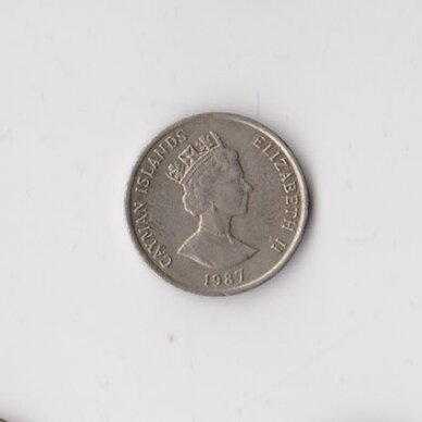 CAYMAN ISLANDS 5 CENTS 1987 KM # 88 VF 1
