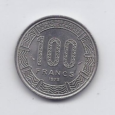 CAMEROUN 100 FRANCS 1975 KM # 17 XF/AU