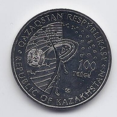 KAZACHSTANAS 100 TENGE 2021 KM # new UNC Kosminė stotis - Salyut-1 1