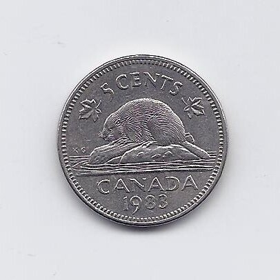 CANADA 5 CENTS 1983 KM # 60.2a VF