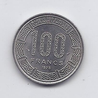 CAMEROUN 100 FRANCS 1975 KM # 17 XF/AU