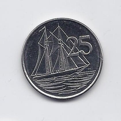 KAIMANŲ SALOS 25 CENTS 2008 KM # 134 VF/XF