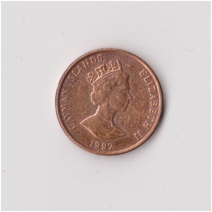 CAYMAN ISLANDS 1 CENT 1992 KM # 87a XF 1