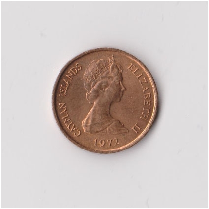 CAYMAN ISLANDS 1 CENT 1972 KM # 1 XF 1