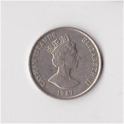 CAYMAN ISLANDS 25 CENTS 1987 KM # 90 F/VF 1