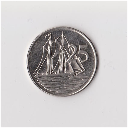 CAYMAN ISLANDS 25 CENTS 1992 KM # 90a XF