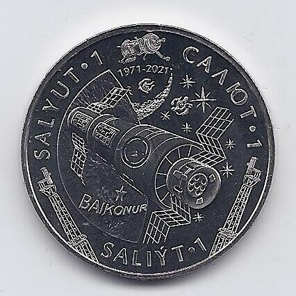 KAZACHSTANAS 100 TENGE 2021 KM # new UNC Kosminė stotis - Salyut-1