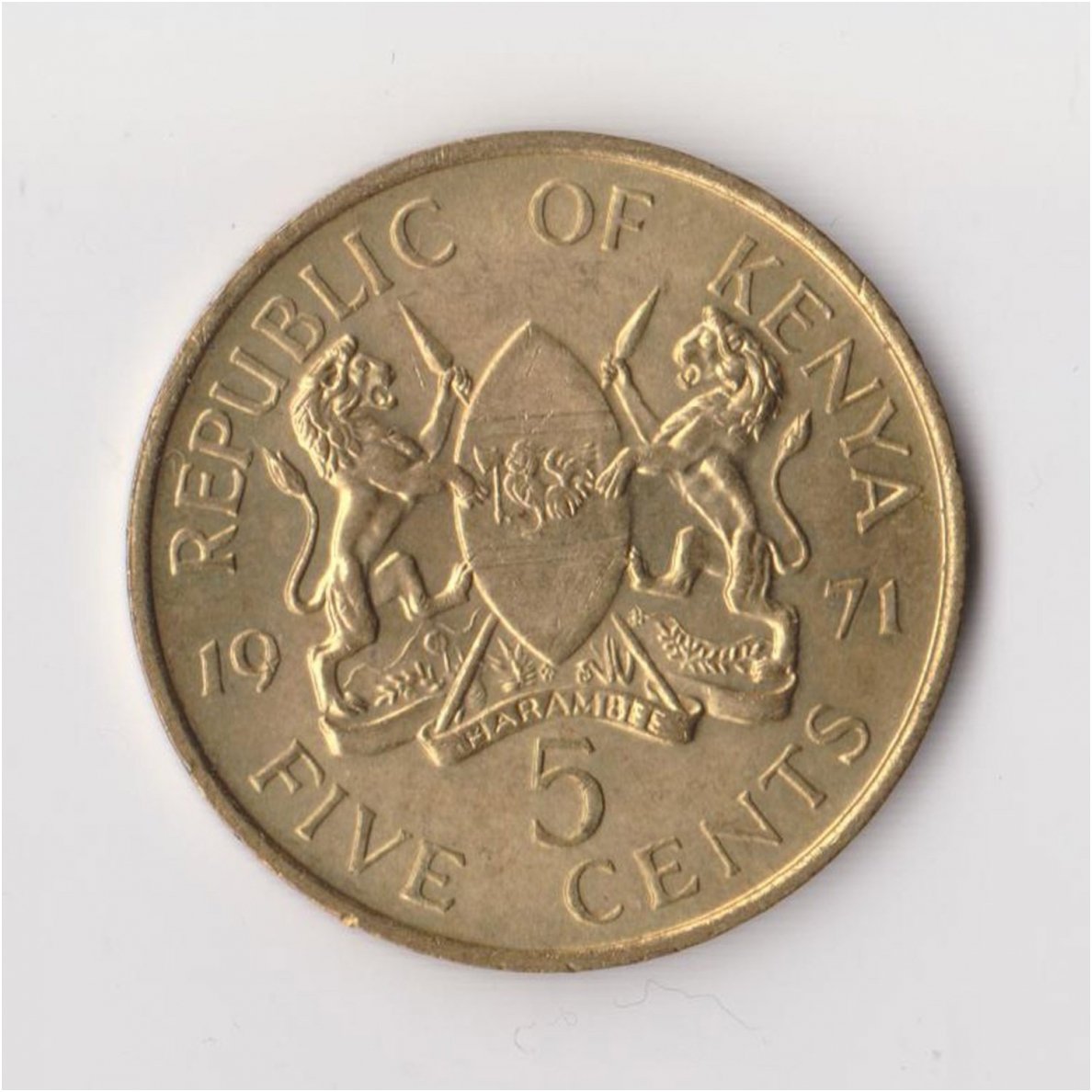 KENYA 5 CENTS 1971 KM # 10 XF 1