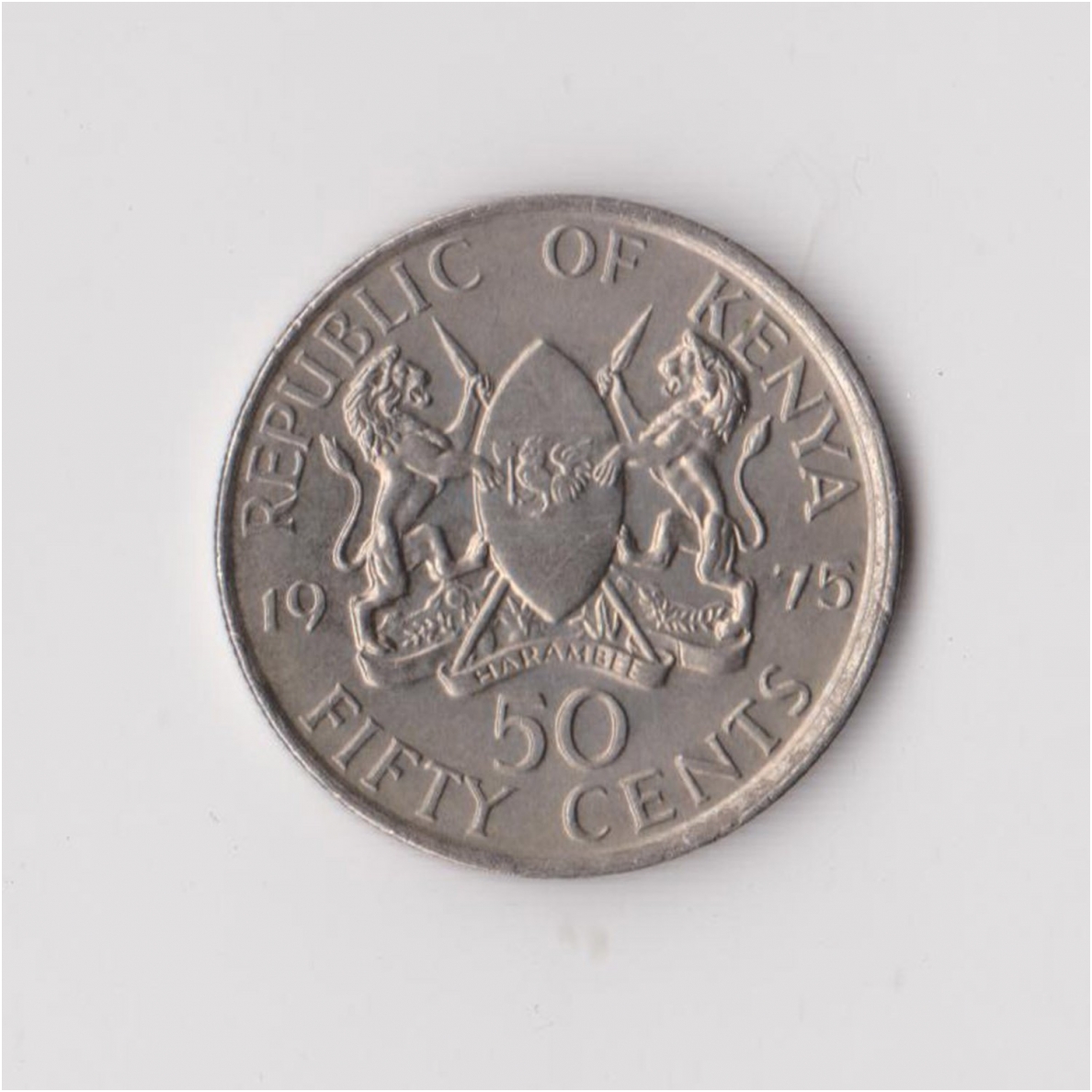 KENYA 50 CENTS 1975 KM # 13 XF 1