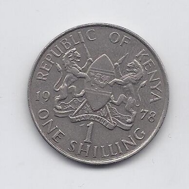 KENYA 1 SHILLING 1978 KM # 14 VF 1