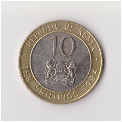 KENIJA 10 SHILLINGS 1994 KM # 27 XF