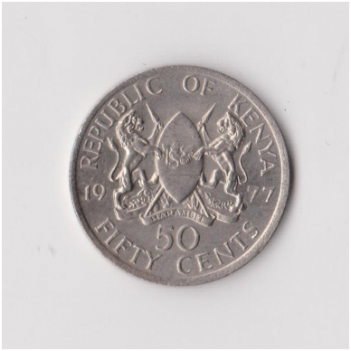 KENYA 50 CENTS 1977 KM # 13 XF 1