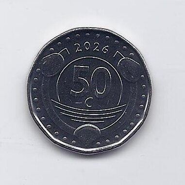 CURACAO 50 CENTS 2026 KM # new UNC Blue Wave 1