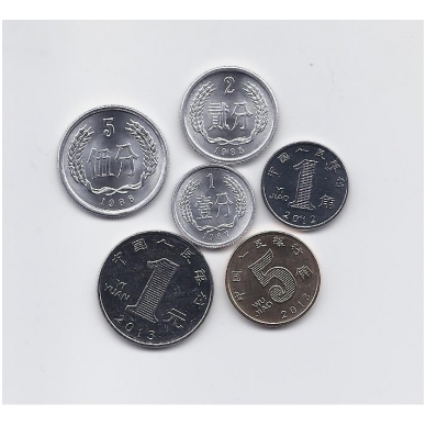 KINIJA 1985 - 2013 m. 6 monetų rinkinukas